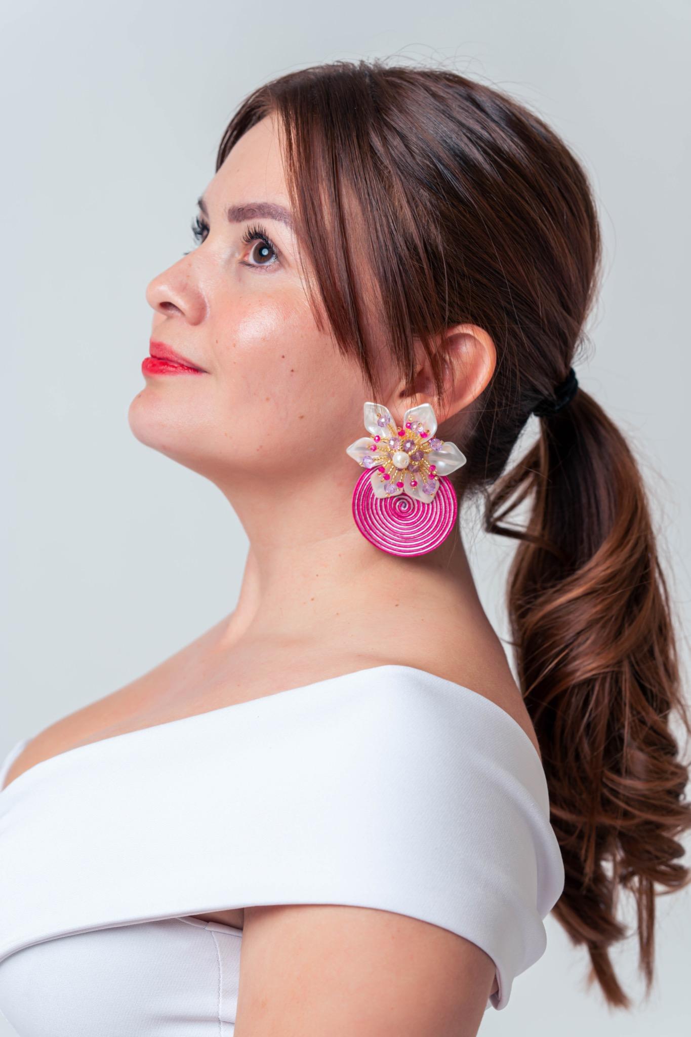 Boucles d'oreilles roses
