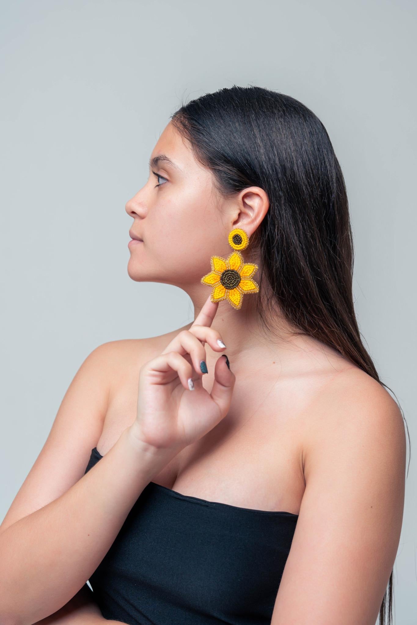 Boucles d'oreilles Tournesol