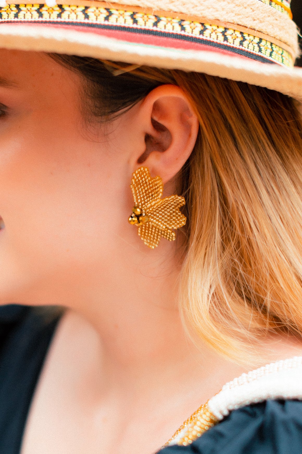 Gold Petal Earrings