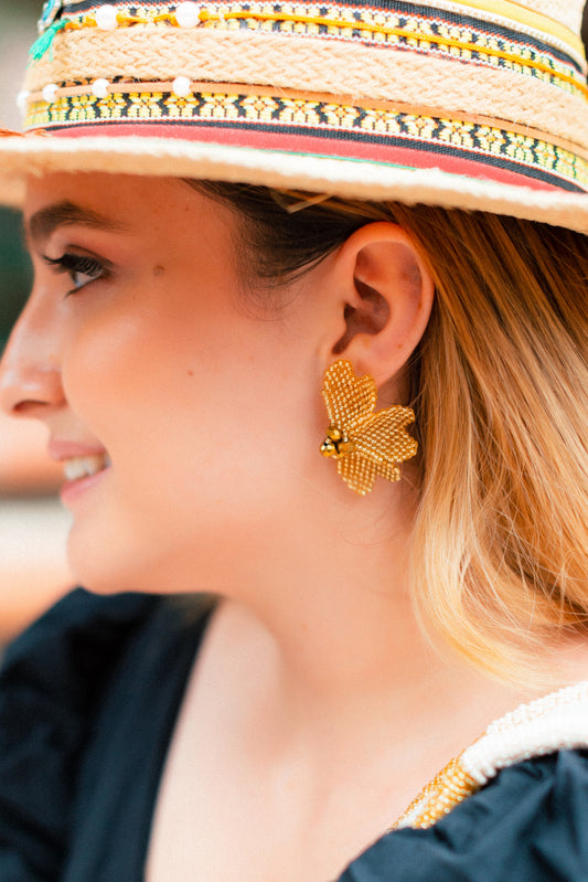 Gold Petal Earrings