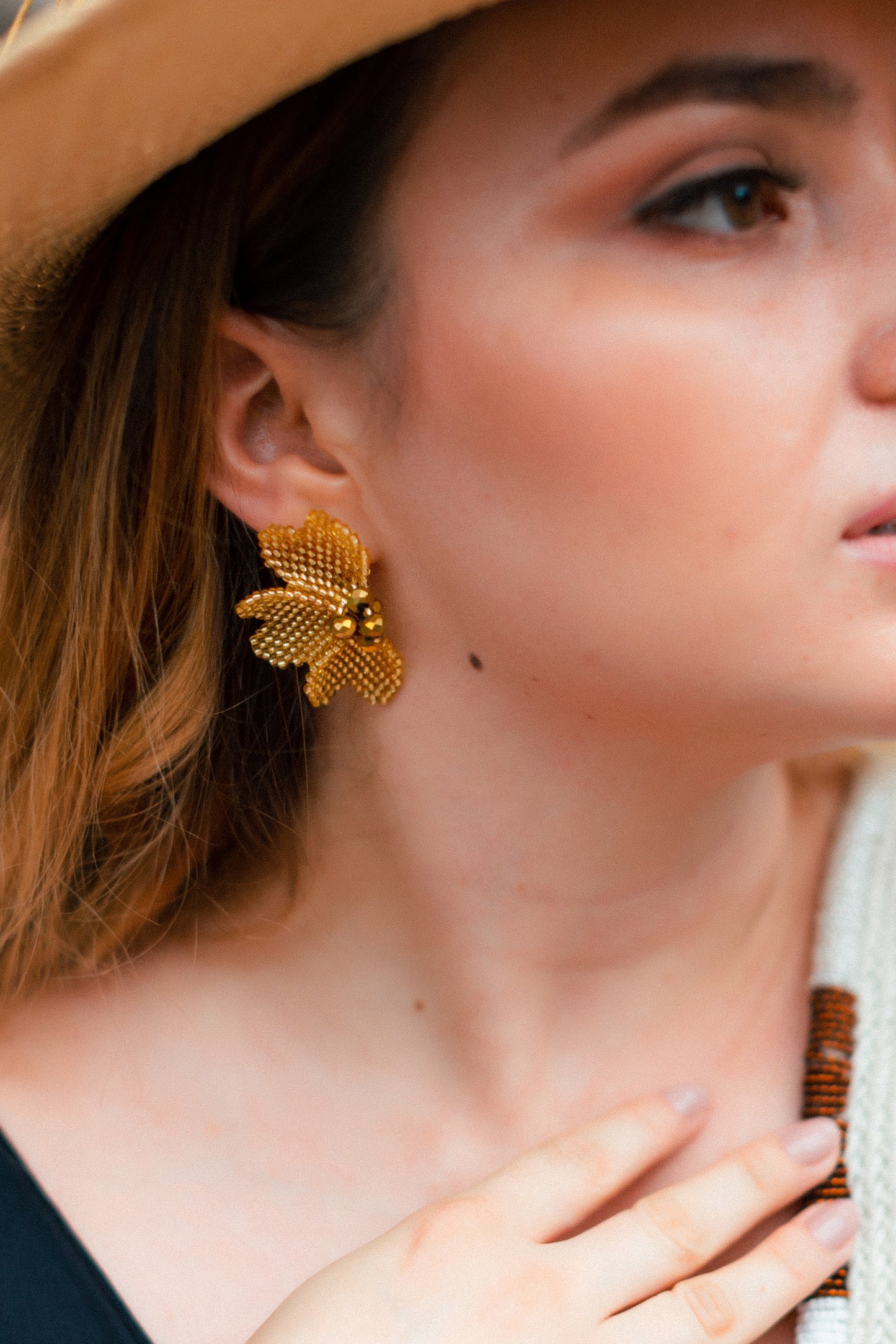 Gold Petal Earrings