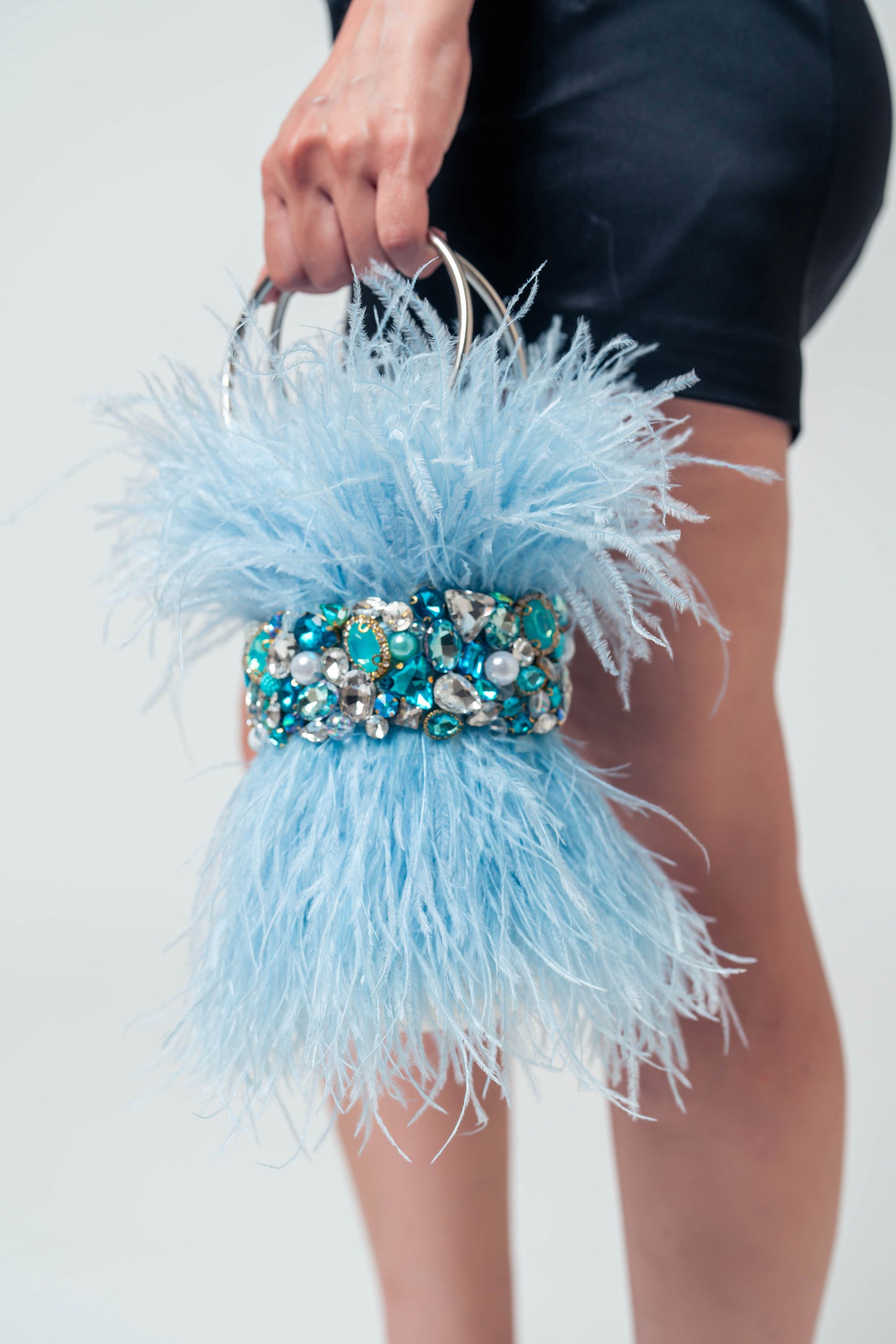 Blue Feather Luxe Bag